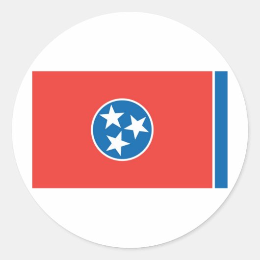 Officiële vlag van de staat Tennessee Ronde Sticker (Voorkant)