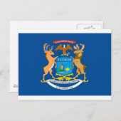 Officiële vlag van Michigan Briefkaart (Voorkant / Achterkant)