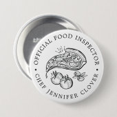 Officiële voedselinspecteur | Pizza Thmed Ronde Button 7,6 Cm (Voorkant /achterkant)