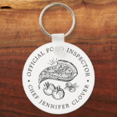 Officiële voedselinspecteur | Pizza Thmed Sleutelhanger (Voorkant)
