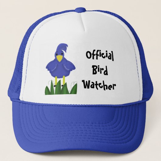 Officiële Vogel Waarnemer - Blauwe Vogel Trucker Pet (Voorkant)