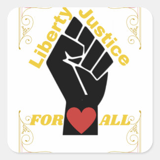 Officiële vrijheid en gerechtigheid voor alle Coll Vierkante Sticker