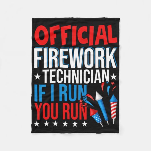 Officiële vuurwerk technicus VS Onafhankelijkheids Fleece Deken (Voorkant)