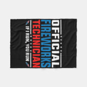 Officiële vuurwerktechnicus 4 juli Pyro-tec Fleece Deken (Voorkant (Horizontaal))
