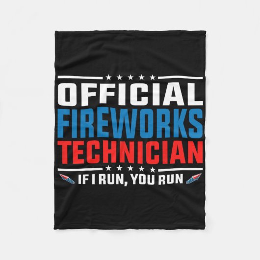 Officiële vuurwerktechnicus 4 juli Pyro-tec Fleece Deken (Voorkant)