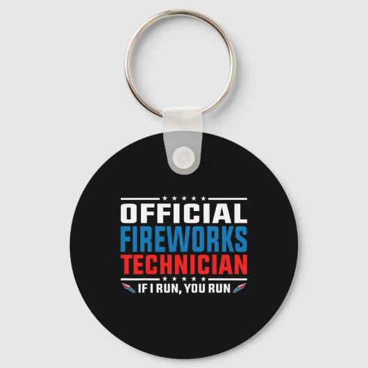 Officiële vuurwerktechnicus 4 juli Pyro-tec Sleutelhanger (Voorkant)