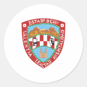 Officiële wapenstilstand van Chihuahua Mexico-sym Ronde Sticker