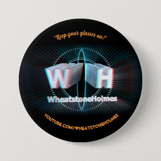 Officiële WheatstoneHolmes stereoscopische 3D Ronde Button 7,6 Cm (Voorkant)