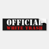 Officiële White Trash Bumpersticker (Voorkant)