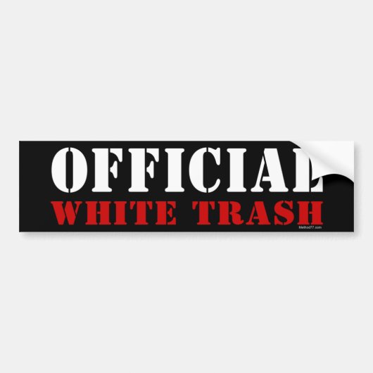 Officiële White Trash Bumpersticker (Voorkant)