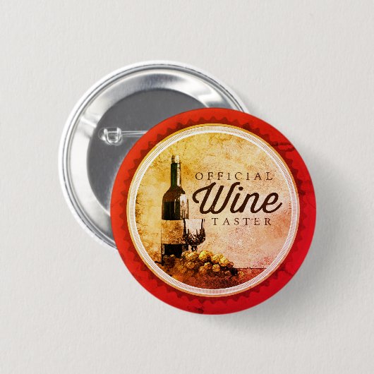 Officiële wijnproever Wijnflesje Ronde Button 5,7 Cm (Voorkant /achterkant)