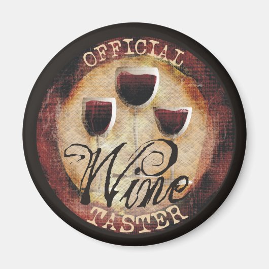 Officiële Wine Taster knop sticker Magneet (Voorkant)