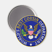 Officiële World's Best Cousin Seal Magneet (Voorkant / Achterkant)