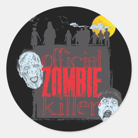 Officiële Zombie Killer Ronde Sticker (Voorkant)