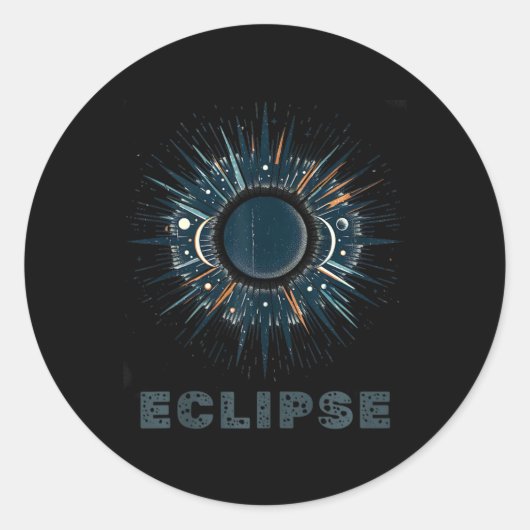 Officiële Zonsverduistering Ronde Sticker (Voorkant)
