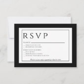 Officiële zwart-wit bruiloft reactie Kaart (Voorkant)