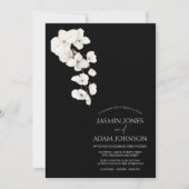 Officiële zwart-wit orchidee bruiloft kaart (Voorkant)