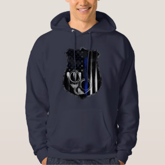 Officier Blauwe Lijn Handboeien Badge Hoodie
