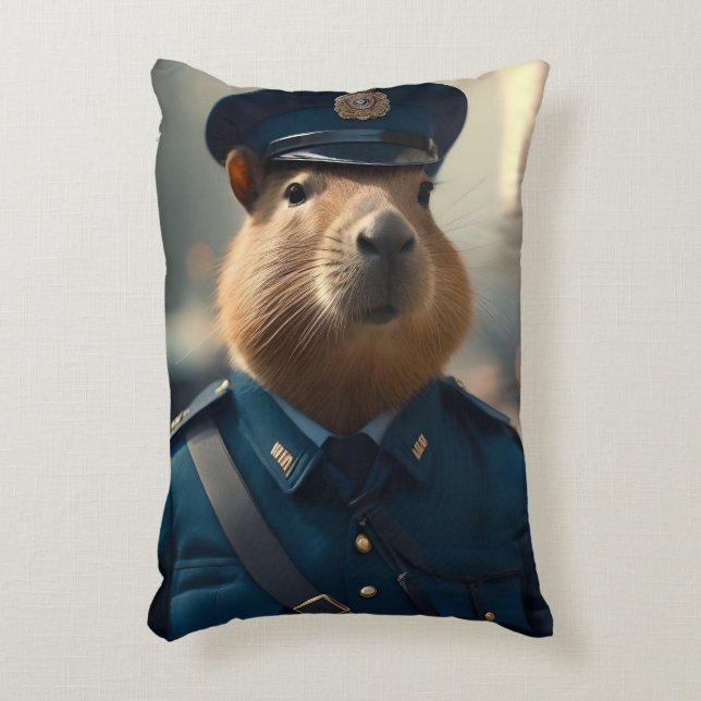 Officier Capybara: Vrede bewaren, Accent Kussen (Voorkant(Verticaal))