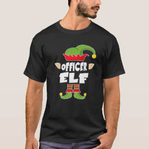Officier Elf Squad Politie Cop Kerstmis Elf Costum T-shirt