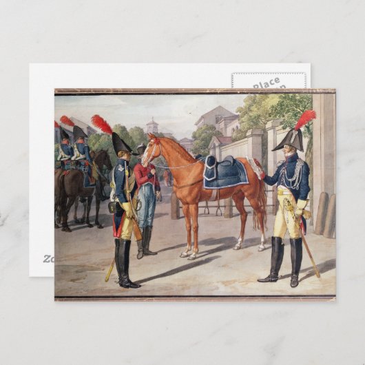 Officier en garde van de Koninklijke Garde in 1826 Briefkaart (Voorkant / Achterkant)