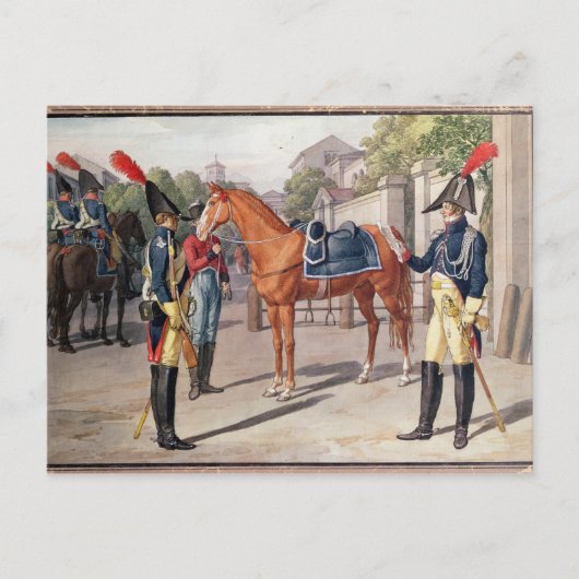 Officier en garde van de Koninklijke Garde in 1826 Briefkaart (Voorkant)