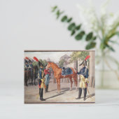 Officier en garde van de Koninklijke Garde in 1826 Briefkaart (Staand voorkant)