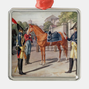 Officier en garde van de Koninklijke Garde in 1826 Metalen Ornament