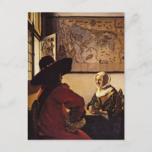 Officier en Laughing Girl Briefkaart