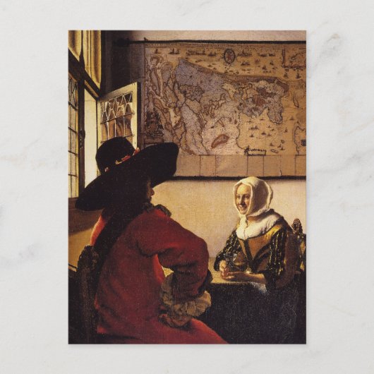 Officier en Laughing Girl Briefkaart (Voorkant)