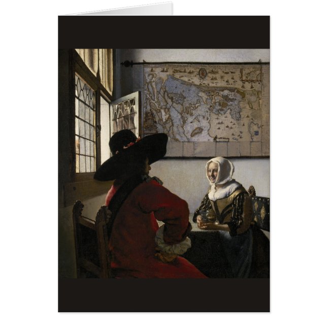 Officier en Laughing Girl van Johannes Vermeer (Voorkant)