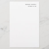 Officier in de rechten Minimalist Classical Plain Briefpapier (Voorkant)