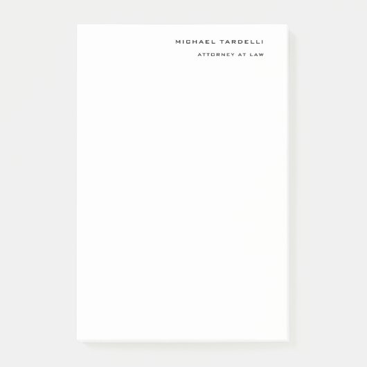 Officier in de rechten Minimalist Classical Plain Post-it® Notes (Voorkant)