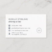 Officier in de rechten Navy Blue Modern Luxury Visitekaartje (Achterkant)