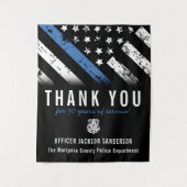 Officier Jubileum Blue Line Police Retiment Wandkleed (Voorkant)