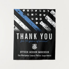 Officier Jubileum Blue Line Police Retiment Wandkleed