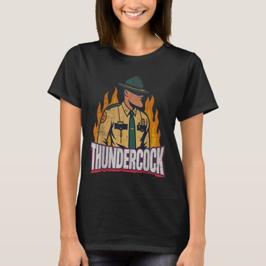 Officier Sergeant Cius Thunder Lichaamcam Grappige T-shirt (Voorkant)