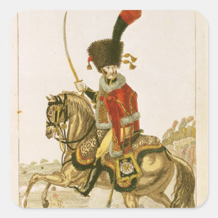 Officier van de echtgenoot van de imperiale garde vierkante sticker