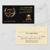 Officier van Justitie bij Law Black en Gold Appoin Visitekaartje (Voorkant / Achterkant)