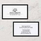 Officier van Justitie bij Law Plain Border Lawyer Visitekaartje (Voorkant / Achterkant)