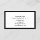 Officier van Justitie bij Law Plain Border Lawyer Visitekaartje (Achterkant)