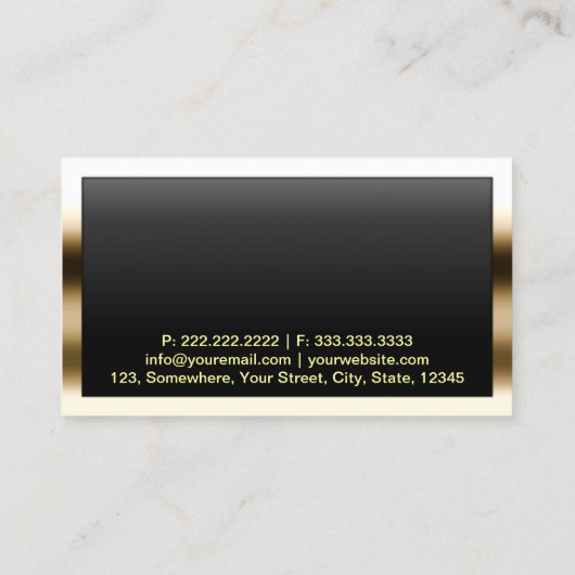 Officier van Justitie bij Wet Gold Border Professi Visitekaartje (Achterkant)