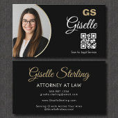 Officier van Justitie Black Gold Photo QR Code Visitekaartje