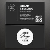 Officier van Justitie Black White Logo QR Code Visitekaartje