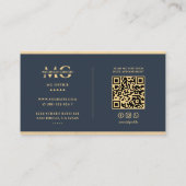 Officier van Justitie Charcoal Blue Faux Gold Eleg Visitekaartje (Achterkant)