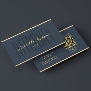 Officier van Justitie Charcoal Blue Faux Gold Eleg Visitekaartje
