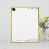 Officier van Justitie Faux Gold Scale Lawyer Justi Briefhoofd (Staand voorkant)