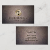 Officier van Justitie in de advocatuur Gold Scale  Visitekaartje (Voorkant / Achterkant)