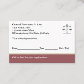 Officier van Justitie Juridische Kantoor Afspraakk Afsprakenkaartje (Voorkant)