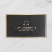 Officier van Justitie: Law Gold Framed Black Leath Visitekaartje (Voorkant)